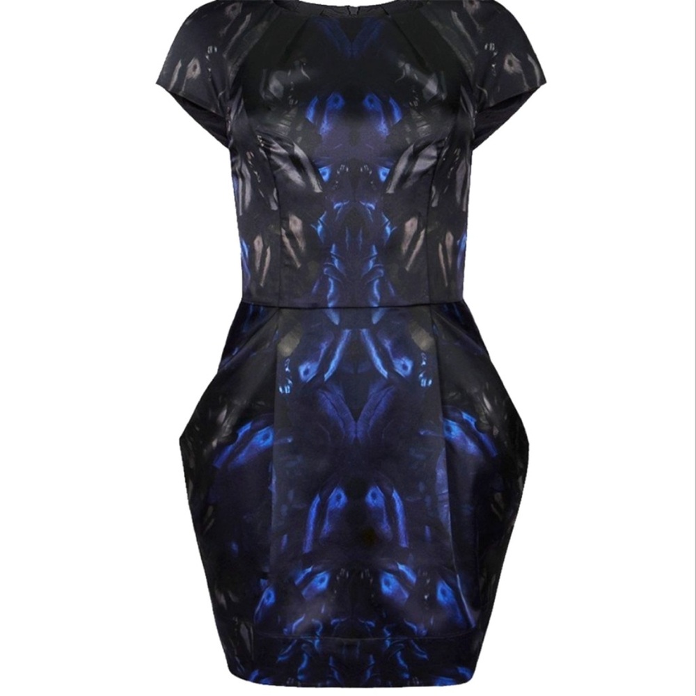 All Saints Black and Blue Mini Opium Dress